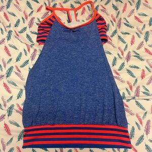 🌻Nike Blue and Orange Striped Tank Top